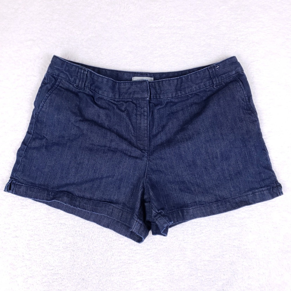 New York & Company Denim Shorts Womens 18 Trouser Dark Wash Stretch Plus Size